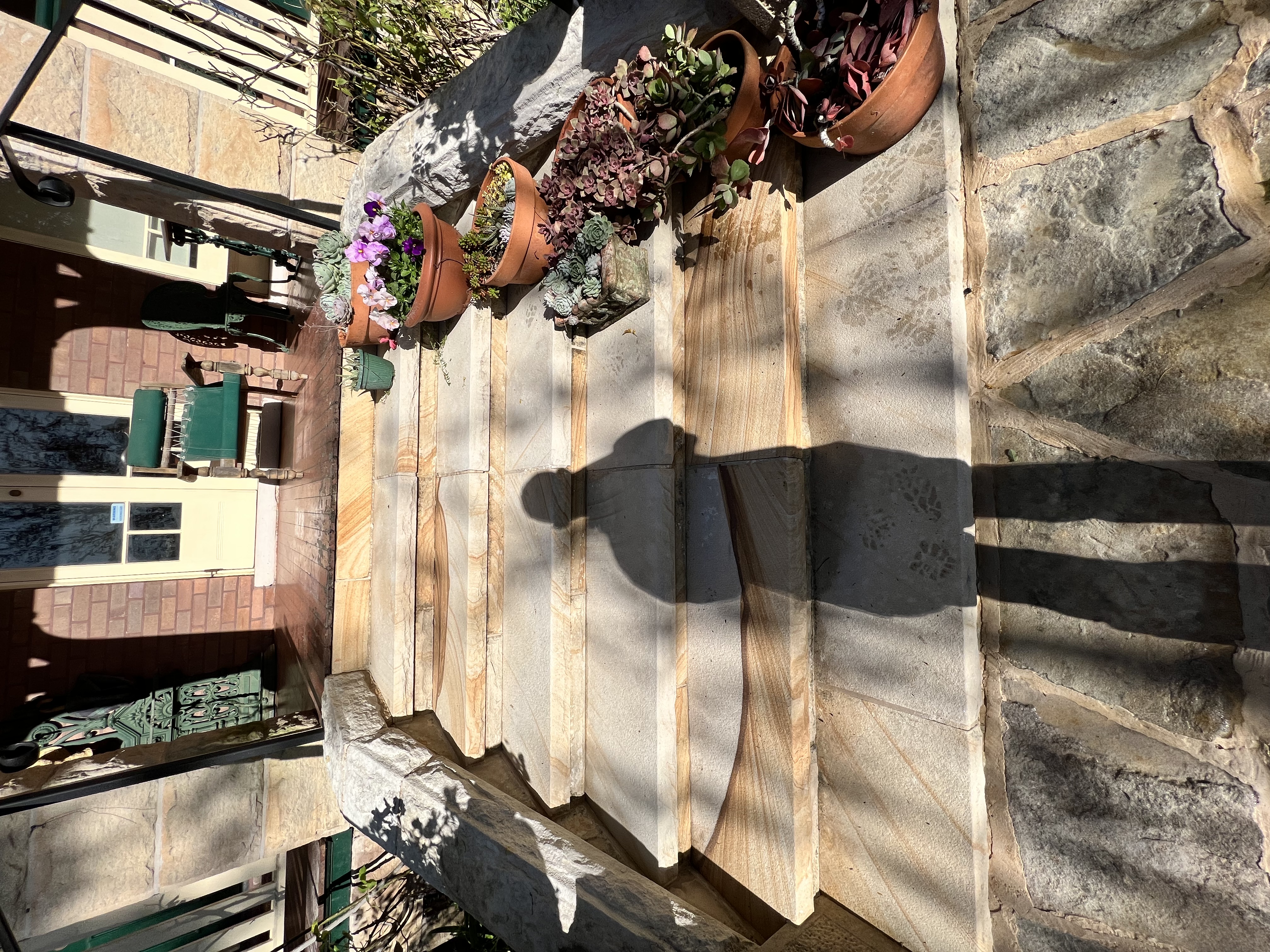 Clean sandstone entry steps