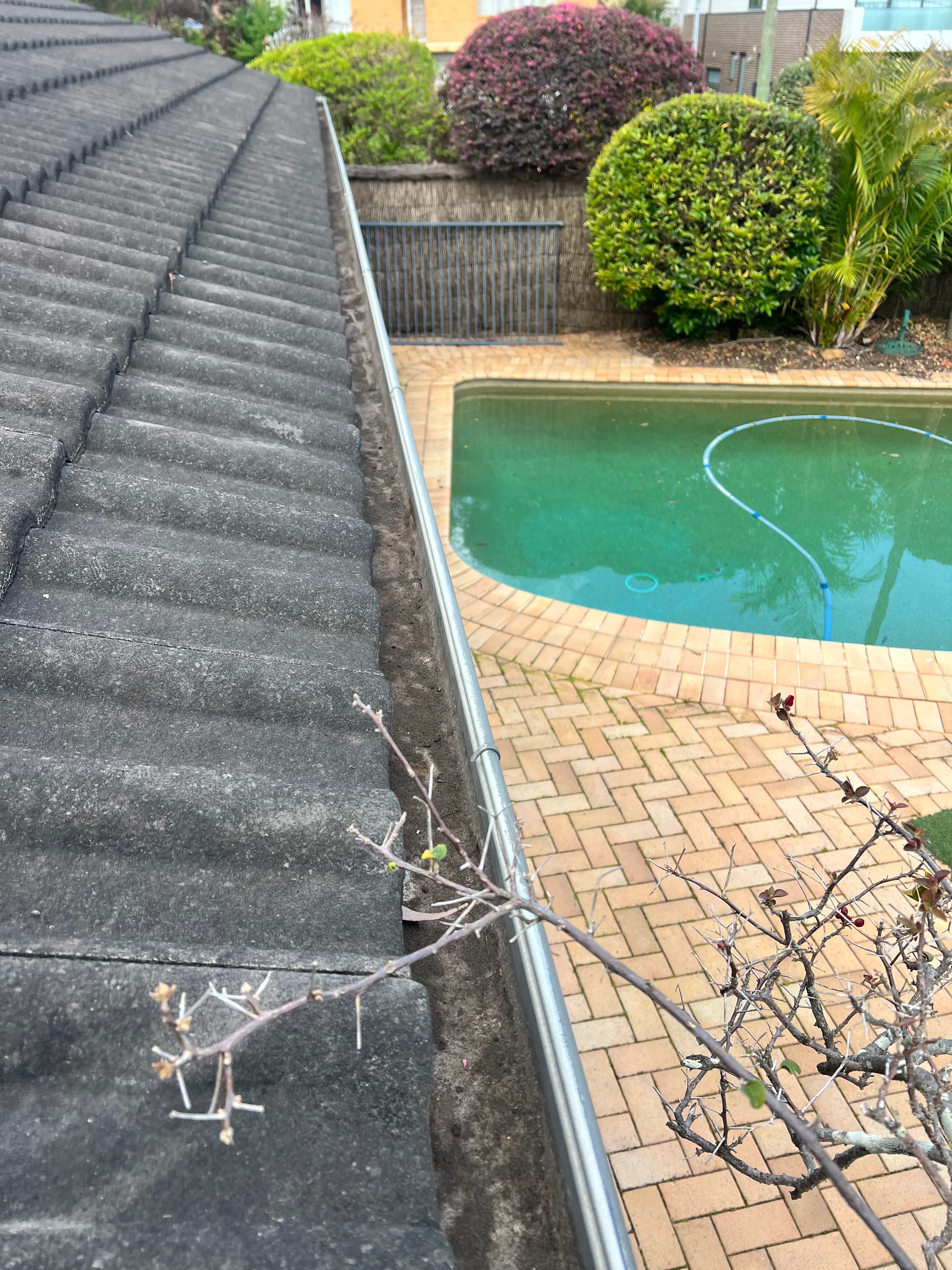Gutters after cleaning
