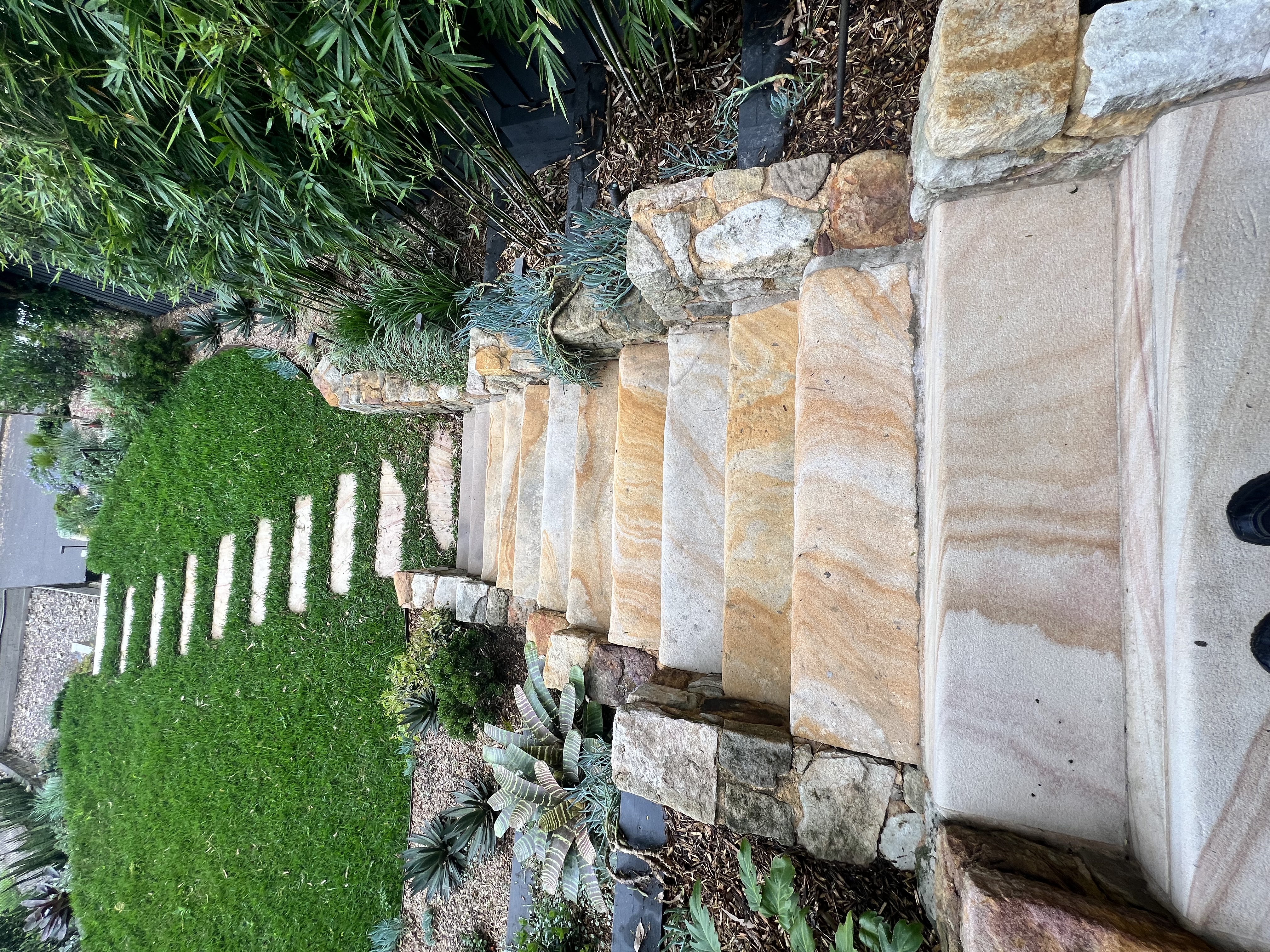 Sandstone steps after cleaning
